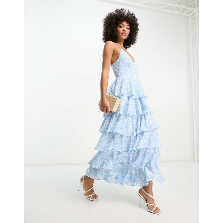 Blue 2025 frill dress