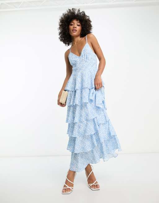 Frilly blue outlet dress