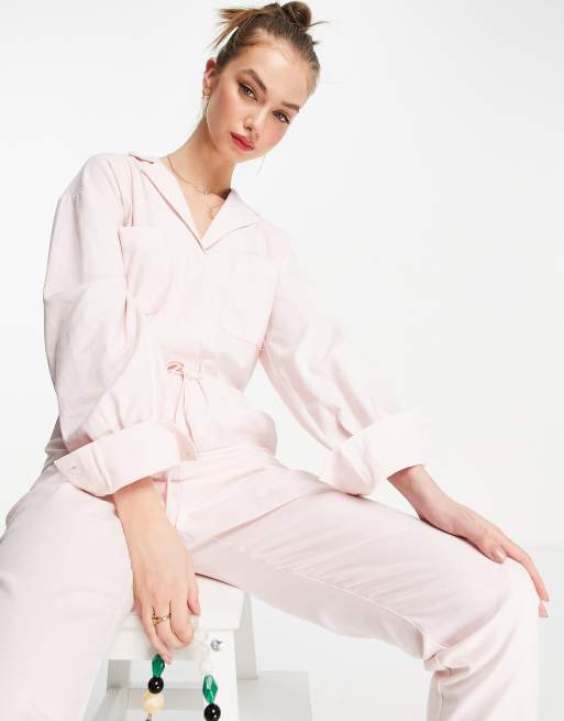 Pretty Lavish utility jumpsuit with pockets in pastel pink ASOS