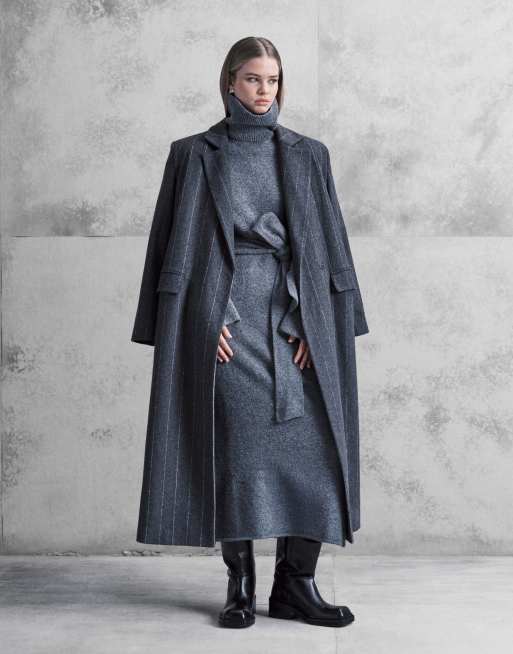Pretty Lavish - Vestito midi in maglia grigio antracite, 2 di 4