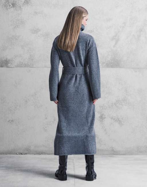 Pretty Lavish - Vestito midi in maglia grigio antracite, 4 di 4