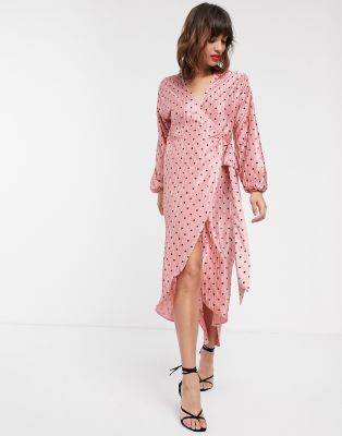 wrap spot dress