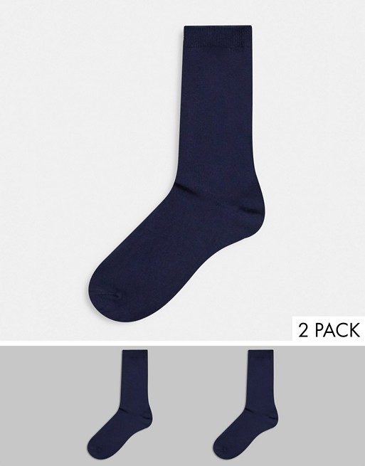 Pretty Polly 2 pack cotton modal ankle socks in navy
