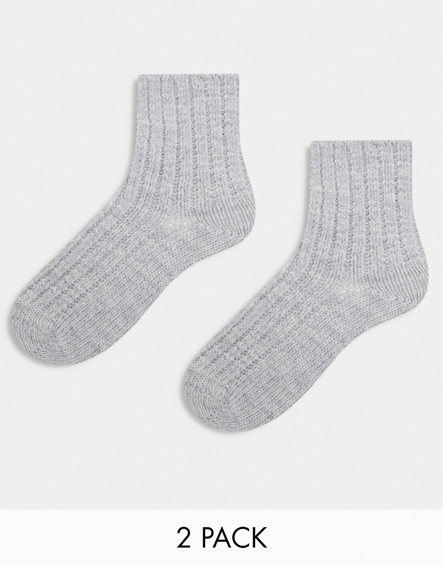 2-pack lounge socks in gray-Multi