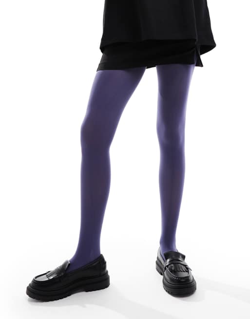 Pretty Polly 60 denier coloured opaque tights in slate blue