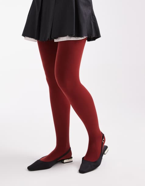 Pretty Polly 60 denier opaque tights in cinnamon brown - view 1