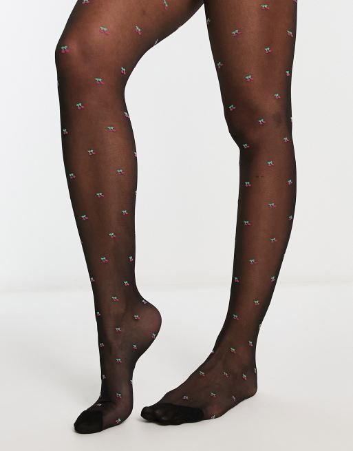 ASOS DESIGN Maternity star pantyhose in black