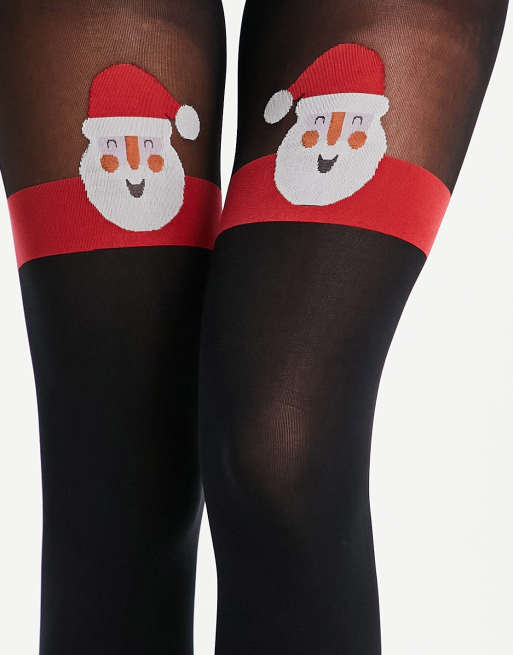 Pretty Polly - Collants à motif Père Noël - Noir