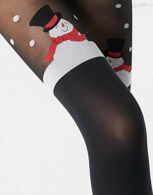 Pretty Polly Christmas santa tights in black