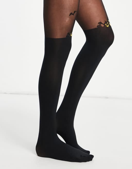 Pretty Polly Collants d Halloween motif citrouille Noir ASOS