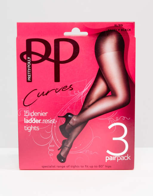 Collant Donna Curvy Collant Pretty Polly Curves 15 Denari - Ultra Trasparenti, Taglie Forti XL/XXL, 3 Paia In Confezione Dolly Noire - Foto 3