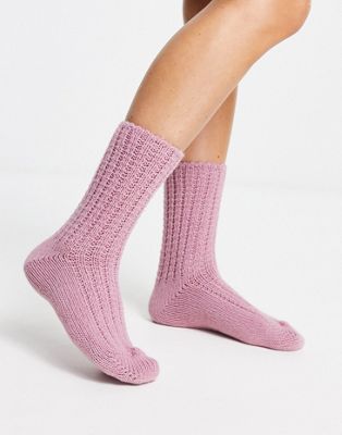 Pretty Polly cosy crew socks in pink