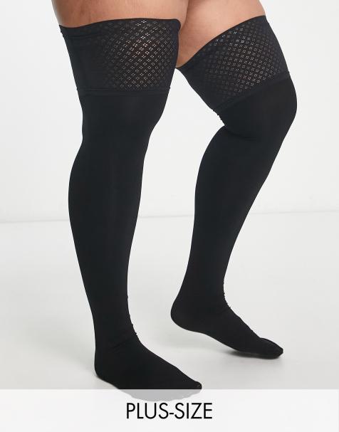 Cat Faux Thigh High Tights Plus Size