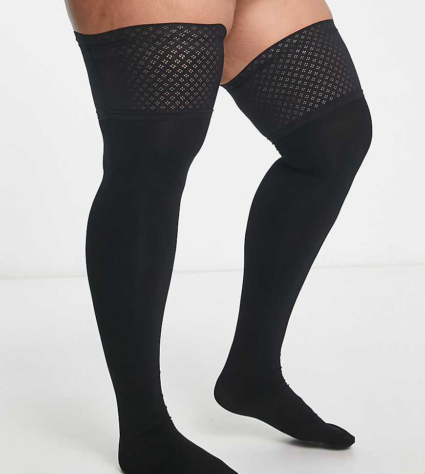 Pretty Polly Curve 60 Denier Hold Up Stockings In Black