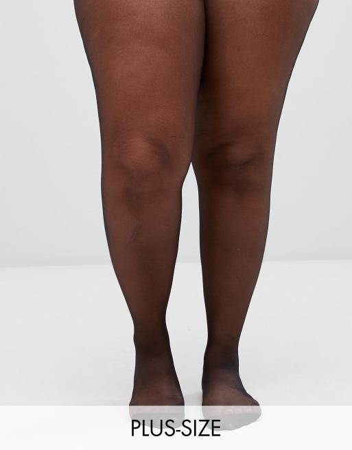 Pretty Polly – Curve – Czarne rajstopy ze szwem z tyłu