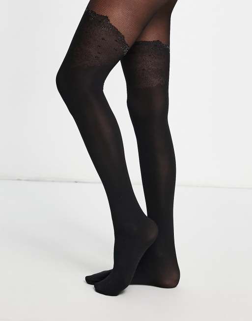 Pretty Polly – Czarne błyszczące rajstopy 