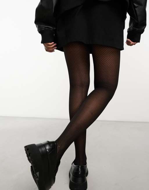 Diamond Pattern Net Tulle Tights