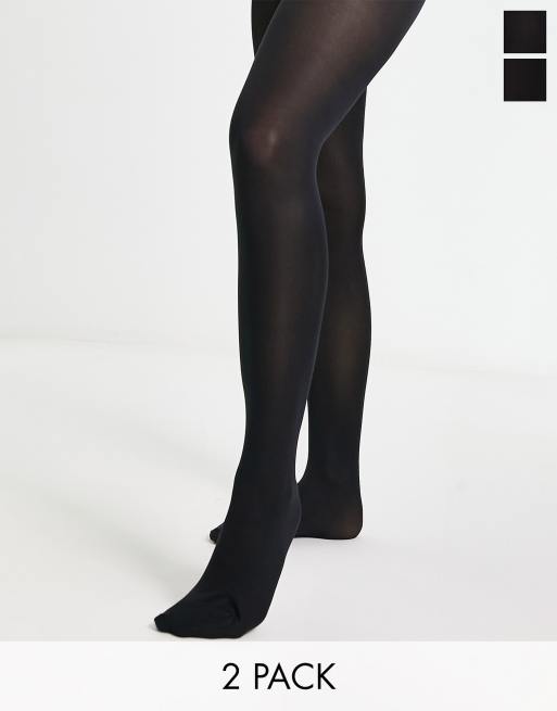 2-PACK 60 DENIER TIGHTS, Black