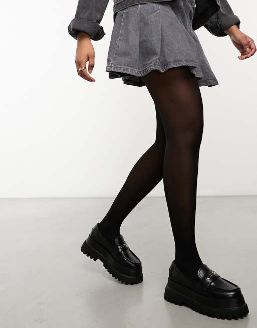 Monki 2 pack 60 denier tights in black