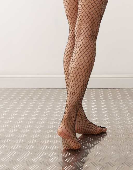 ASOS Stripe Waist Band Oversized Fishnet Tights