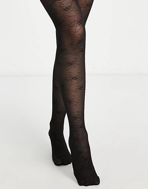 LOOK  Elasticated Hold-Up Fishnet Stockings,Black With Leopard Lace Top UK STOCK 
