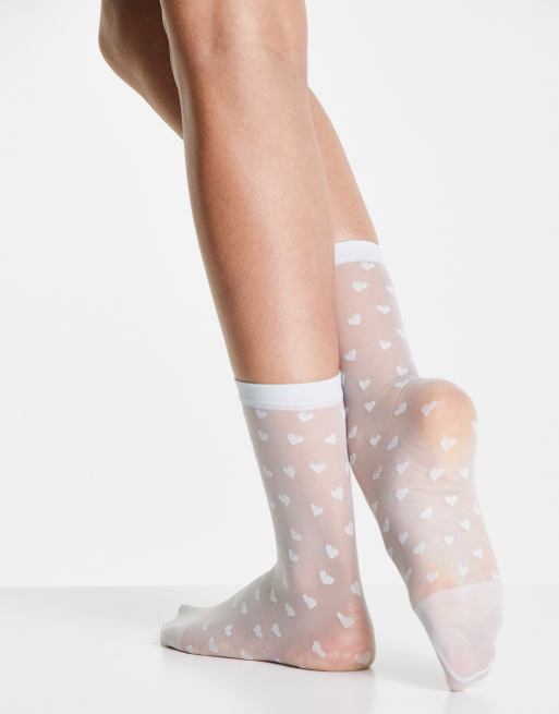 Mesh Heart Socks