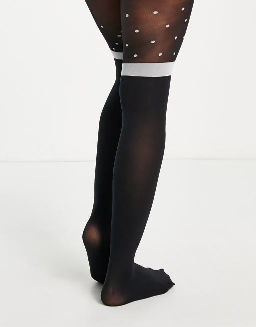 Leopard Knit Stockings - Black/Black US 4 - 18 Tall – Playful