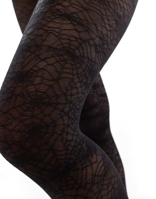 Pretty Polly - Panty met spinnenwebmotief in zwart, 3 van 4