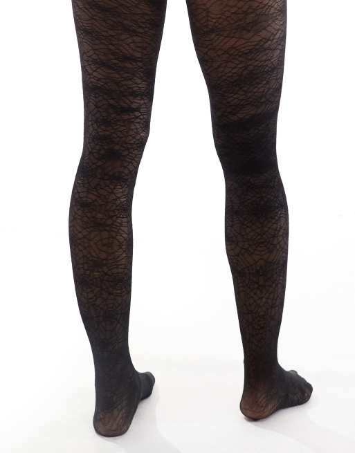 Pretty Polly - Panty met spinnenwebmotief in zwart, 4 van 4
