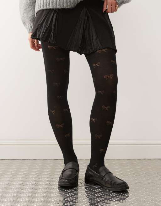 Pretty Polly - Panty met strikpatroon in zwart , 2 van 3