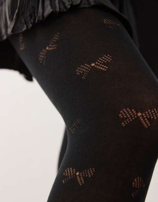 Pretty Polly - Panty met strikpatroon in zwart , 3 van 3