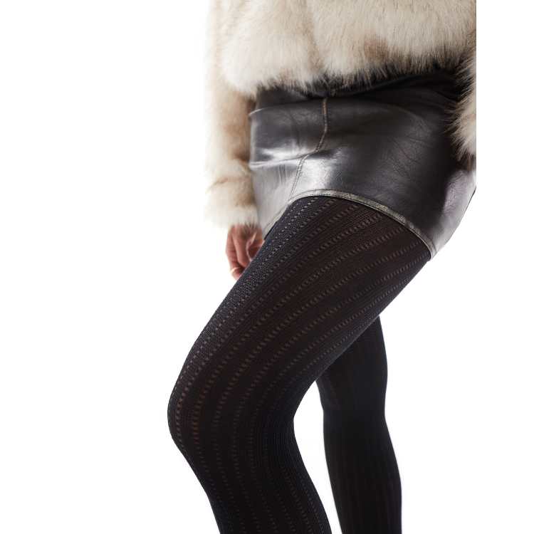 Pretty Polly rib texture tights in black ASOS