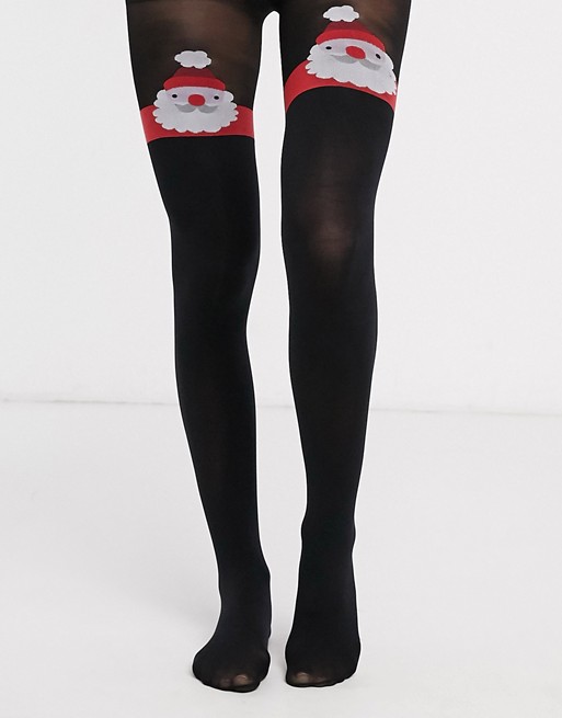 Pretty Polly santa stocking tights in black