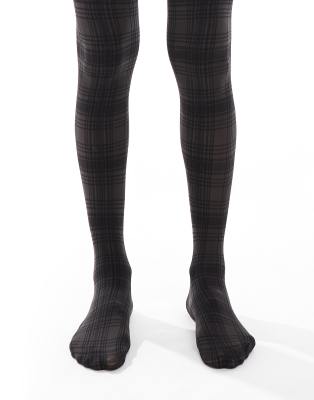 Pretty Polly Pretty Polly Tartan pattern tights in black