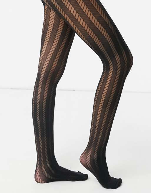 Zig Zag Textron Glam Opaque Knit Tights