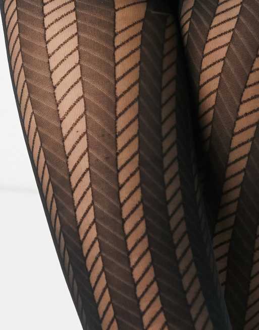 Pretty Polly zigzag patterned tights in black ASOS