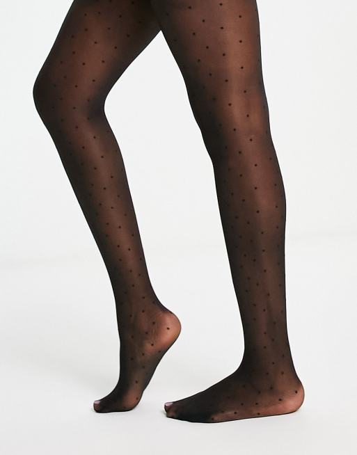 Pretty Poly Pinspot tights in black, 2 of 4