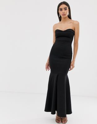 black fishtail dress