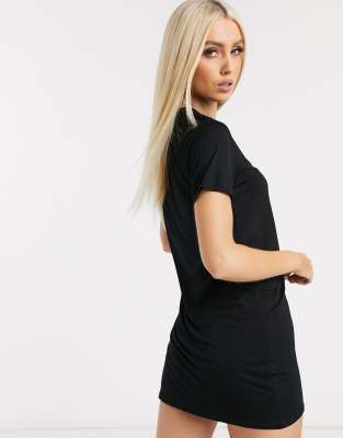 black t shirt dress pretty little thing