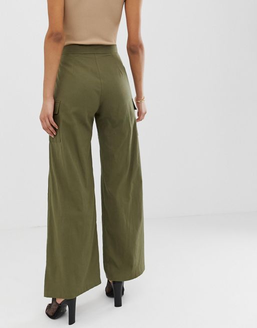 PRETTYLITTLETHING Shape Bright Green Cargo Pocket Wide Leg Sweatpants