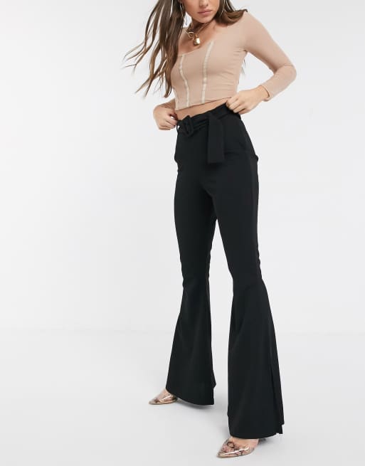 Belted flare sale pants