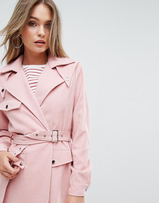 Prettylittlething Women's Belted Trench Coat