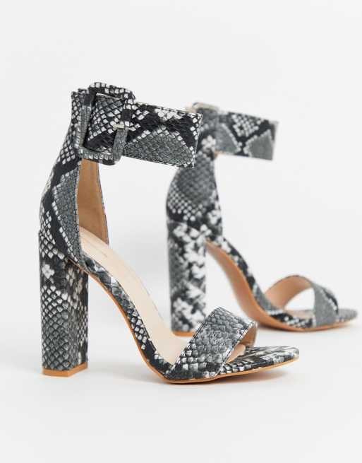 Grey snake cheap print sandals