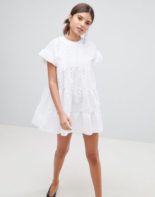 pretty little thing black smock dress