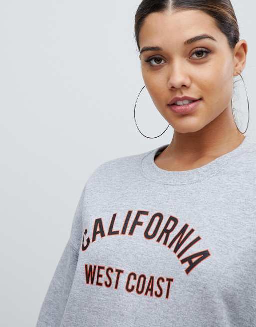 California Slogan Oversized Sweatshirt