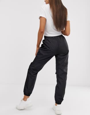 plt black cargo trousers