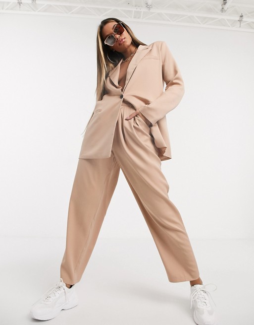 PrettyLittleThing co-ord cigarette trouser in stone