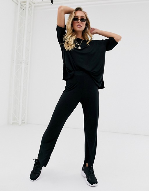 PrettyLittleThing co-ord cropped trousers in black