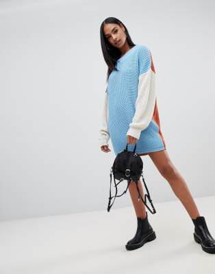 multi color sweater dress