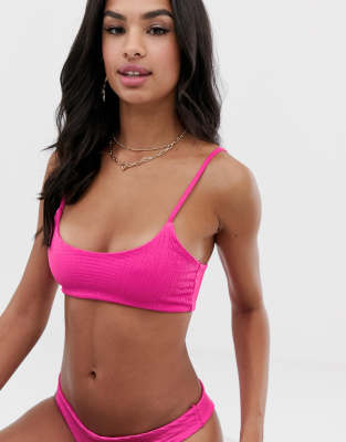 pink scoop neck bikini